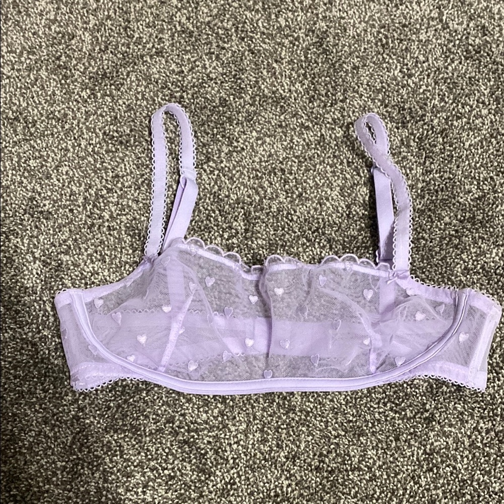 VS PINK Mesh Scoop Heart Bralette